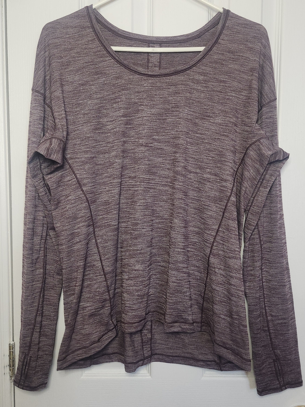 Lululemon Sweat Embrace Long Sleeve Top in Heathered Arctic Plum